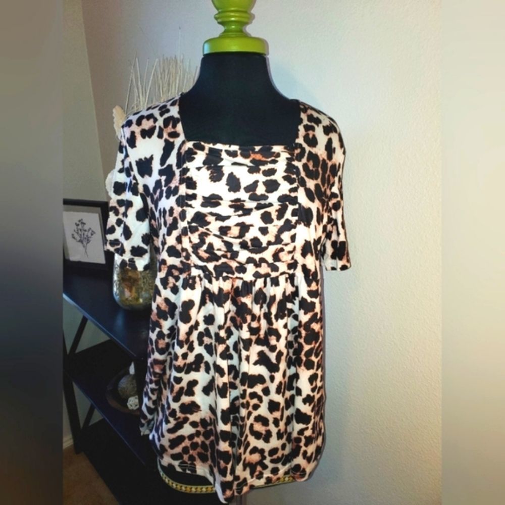 🐆 Wildly Stylish: Yesfashion Leopard Print High Low Top - XXL NWT!